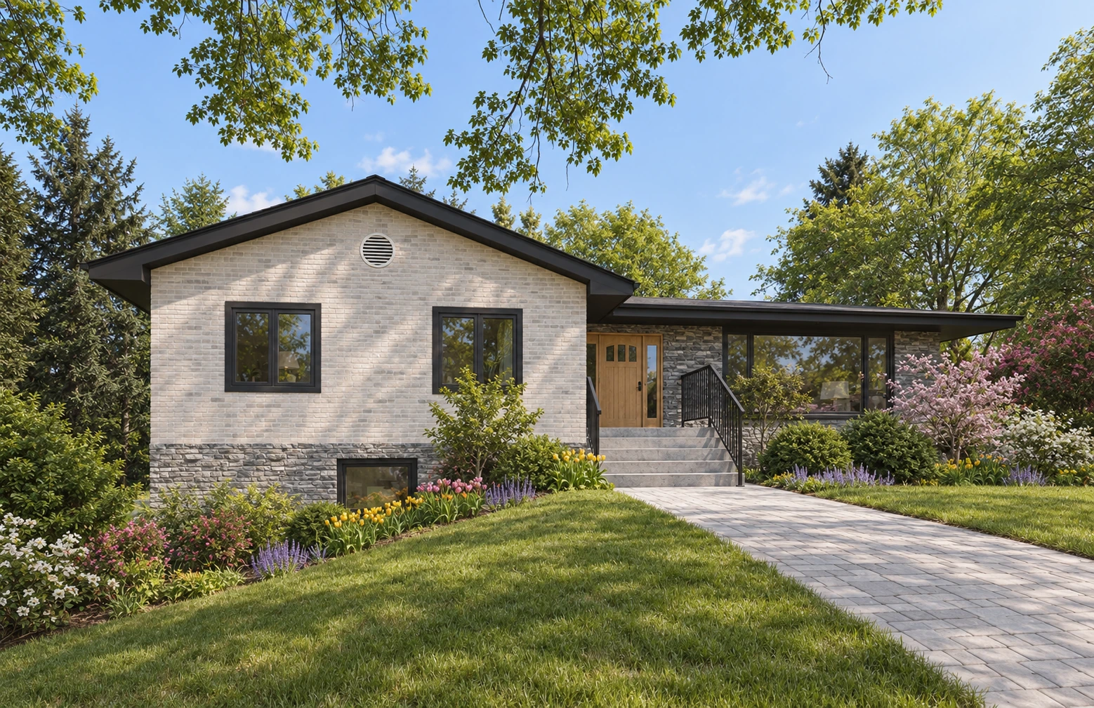 Front exterior rendering of Briarfield Drive Residence