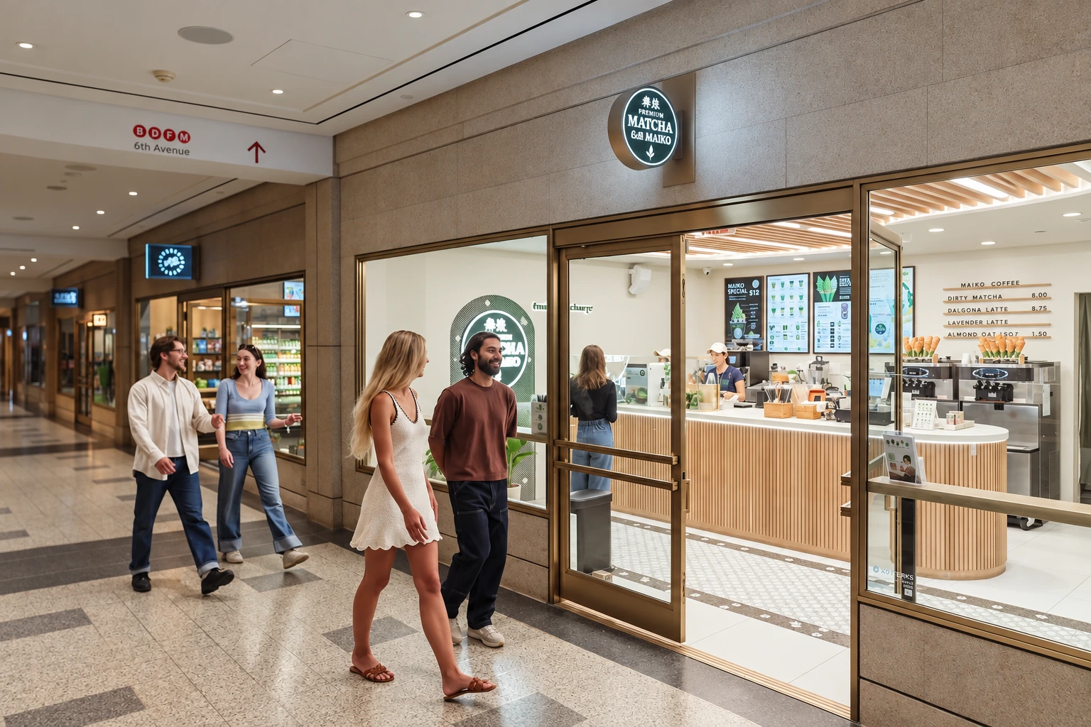Maiko Matcha Cafe storefront at Rockefeller Center